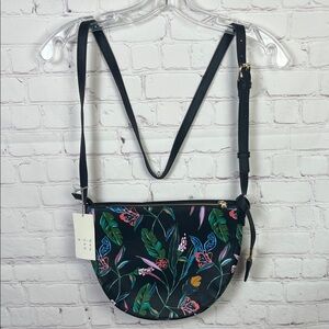 a new day Floral Black Crossbody Bag